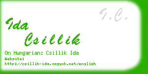 ida csillik business card